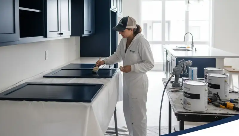 Cabinet painting in Lafayette, LA for kitchens with durable, smooth refinishing finishes
