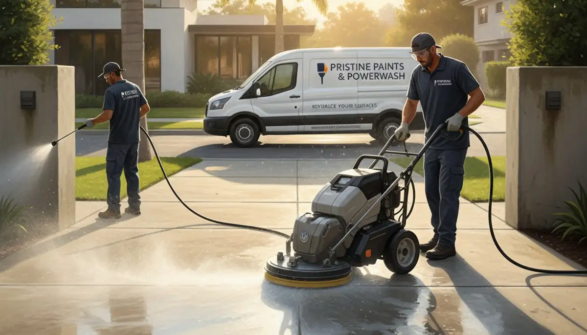 Concrete pressure cleaning service in Lafayette, LA for driveways, patios, and walkways