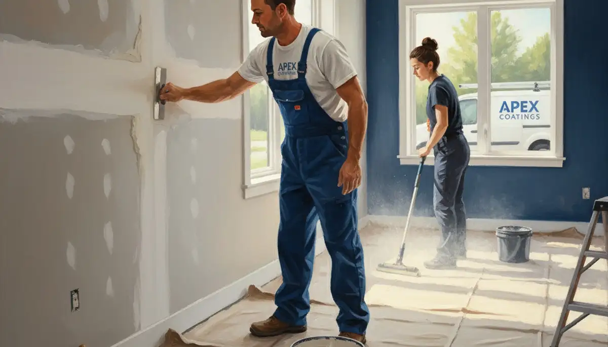 Lafayette, LA drywall repair by Paint Pros restoring smooth walls after cracks and moisture damage