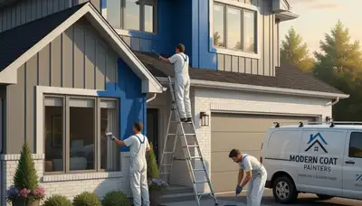 Lafayette, LA house painting crew applying durable exterior paint to a home