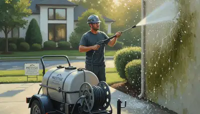 Pressure cleaning service in Lafayette, LA removing mold and grime from exterior siding and driveway